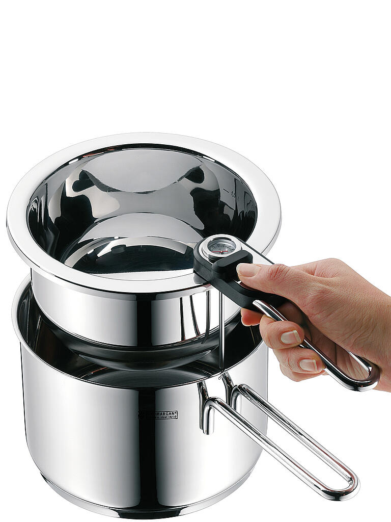 WMF Simmertopf mit Temperaturanzeige und Einsatz 18 cm silber